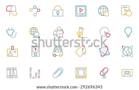 Communication Colored Outline Vector Icons 5
