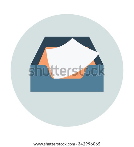 Drawer Colored Vector Illustration 