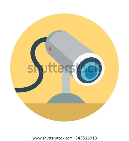 Security Camera Colored Vector Illustration 