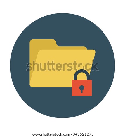 Folder Protection Colored Vector Illustration 