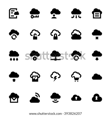 Cloud Data Technology Vector Icons 