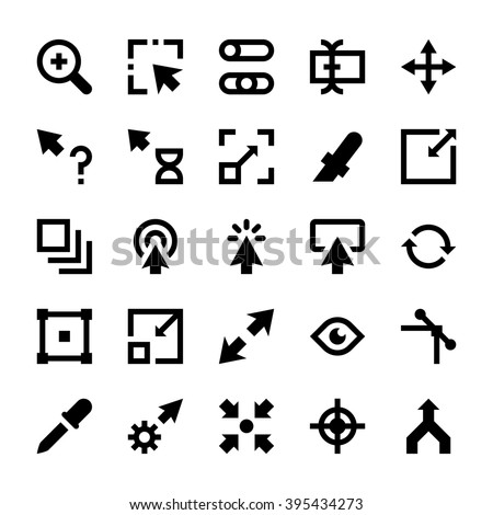 Selection, Cursors, Resize, Move, Controls and Navigation Arrows Vector Icons 2