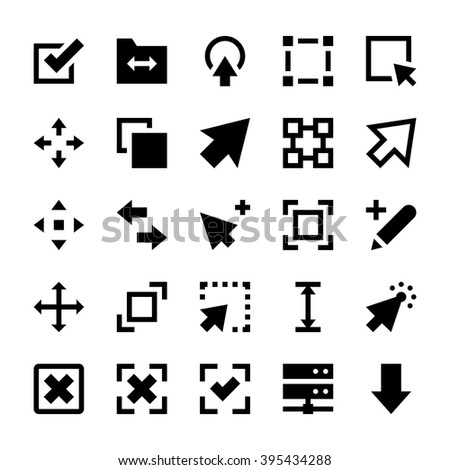 Selection, Cursors, Resize, Move, Controls and Navigation Arrows Vector Icons 1
