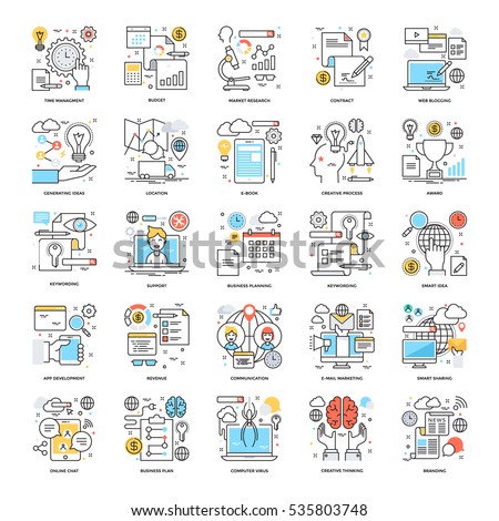 Flat Color Line Icons 16