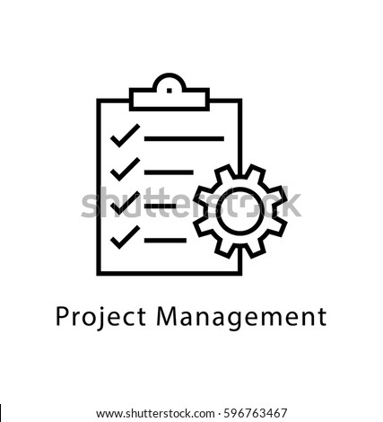 Project Management Vector Line Icon