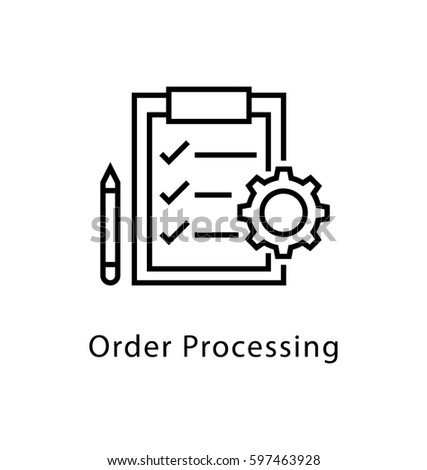 Order Processing Vector Line Icon 