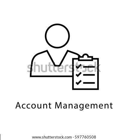 Account Management Vector Line Icon 