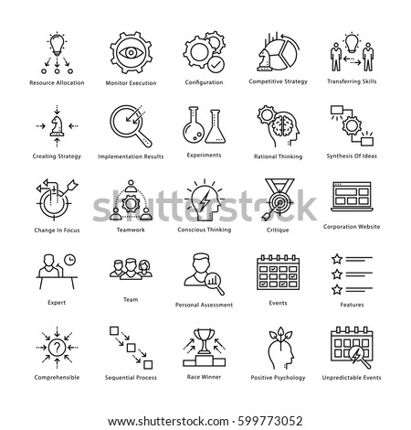 Business Management and Growth Vector Line Icons 11