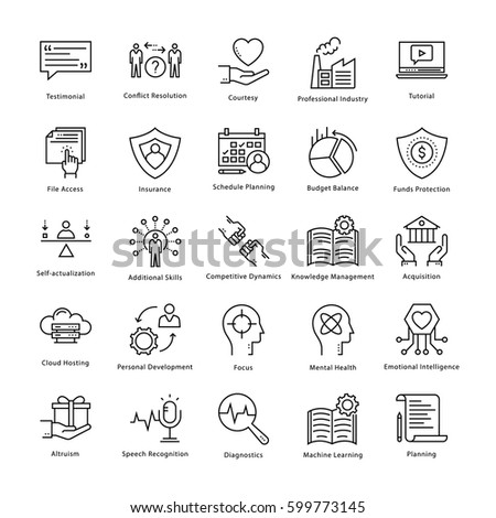 Business Management and Growth Vector Line Icons 20