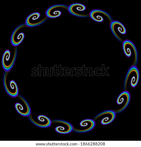 Векторная иллюстрация радужный узор круг из спиральных цветных орнаментов Сток-фото © 