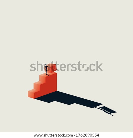 Business success and growth vector concept. Building stairs. Symbol of ambition, motivation and success. Eps10 illustration.