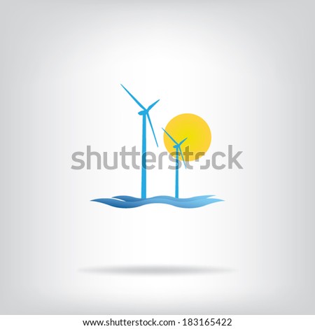 Renewable energy sources symbols suitable for infographics or presentation. Eps10 vector illustration