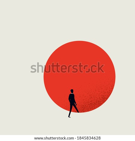 Business new career opportunity vector concept illustration. Symbol of new job, challenge, ambition, motivation and future. Eps10 illustration.