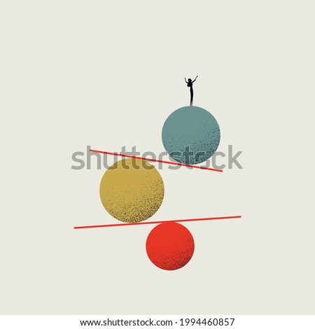 Business woman work life balance career opportunity vector symbol. Job opportunity, career top minimal eps10 illustration.