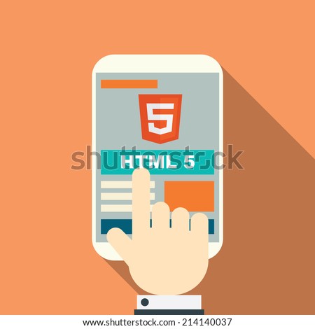 HTML 5 responsive web design on various devices. Eps10 vector illustration.