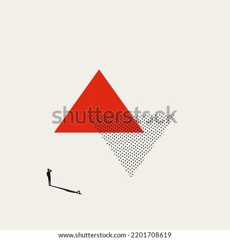 Economy and business recovery, vector concept. Symbol of financial market, crisis and rebound. Minimal design eps10 illustration
