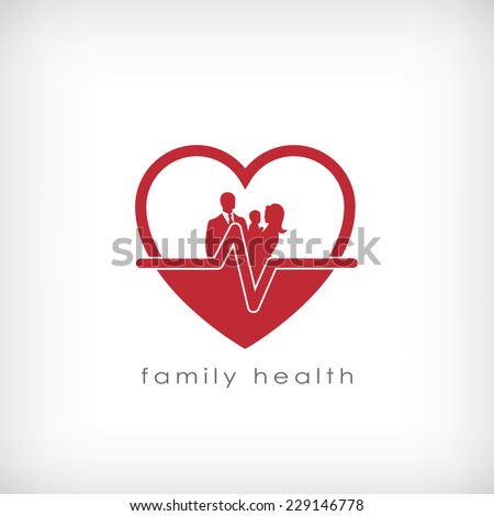 Family health symbol for health care business. Eps10 vector illustration.