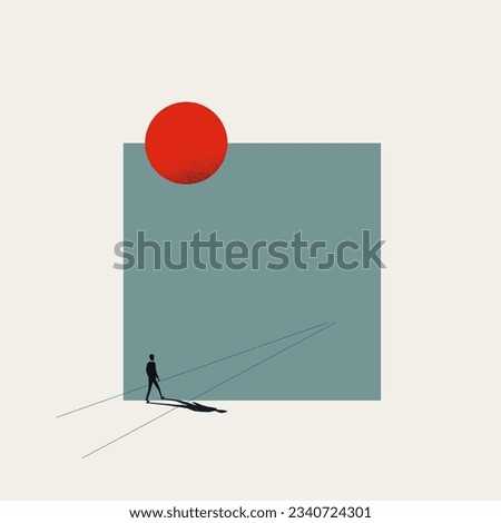 Business career growth vector concept. Symbol of future, freedom, ambition, horizon. Minimal design eps10 illustration