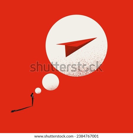 Business career ambition minimal illustration. Symbol of aspiration, motivation, leadership. Editable eps10 vector concept.