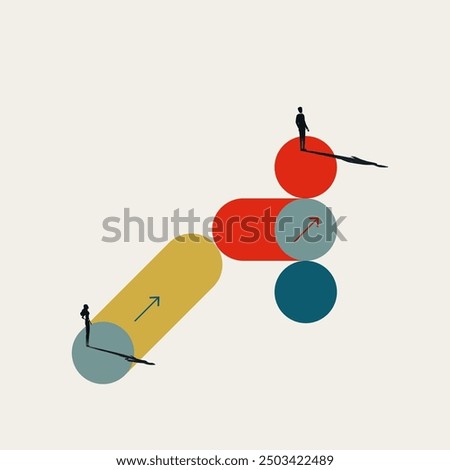 Career inequality vector concept. Symbol of discrimination, gender gap, unequal pay. Minimal abstract design eps10 illustration