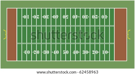 Illustration of an American football field - View from above