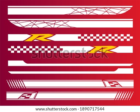 Vector sports stripes for the car, car stripes eps, r design, tuning car decals