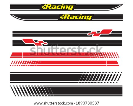 Vehicle vector Decal Stripes for the both parts, racing stripes for tuning cars Stockfoto © 