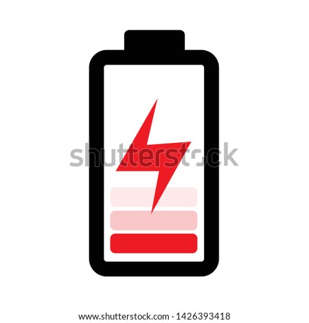 Electric battery charging flat icon. Battery level indicator. Status. Battery icon. 