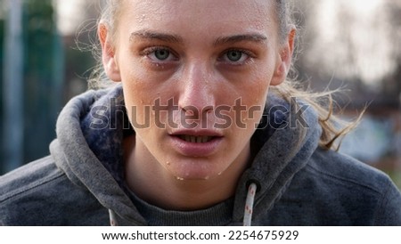 Similar – Image, Stock Photo Woman closing opening self storage door