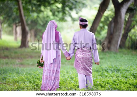 muslim bride couple. wedding ceremony