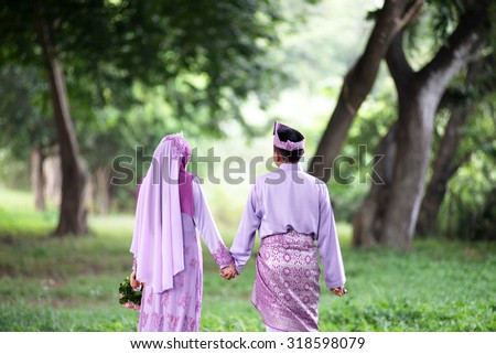 muslim bride couple. wedding ceremony