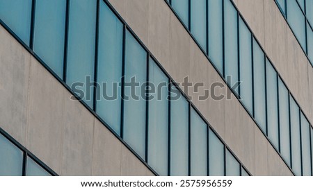 Image, Stock Photo many empty windows of a gray concrete building