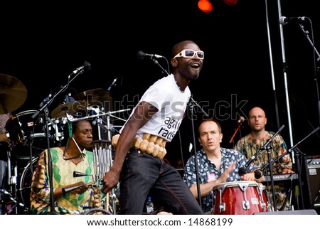 LONDON, UK - JULY 2008. Yaaba Funk in concert at Rise Festival, London, England, UK. July 2008.