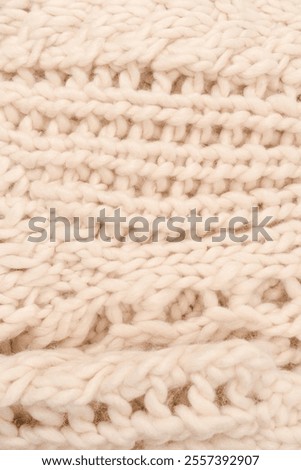 Similar – Image, Stock Photo fragment of knitted fabric from light brown wool of a sheep