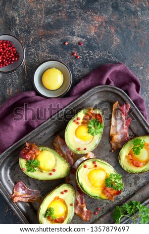 Similar – Image, Stock Photo Cauliflower with bacon placed on ceramic plate
