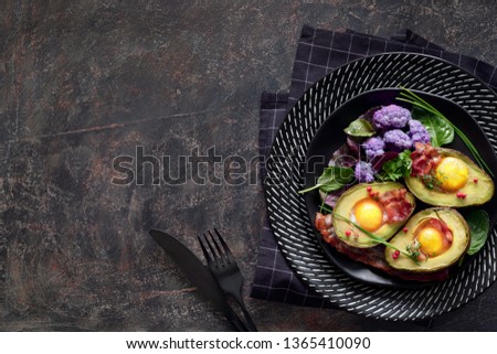 Similar – Image, Stock Photo Cauliflower with bacon placed on ceramic plate