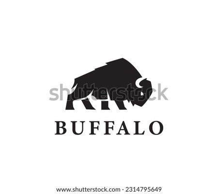 Bison Buffalo bull silhouette logo silhouette stock illustration