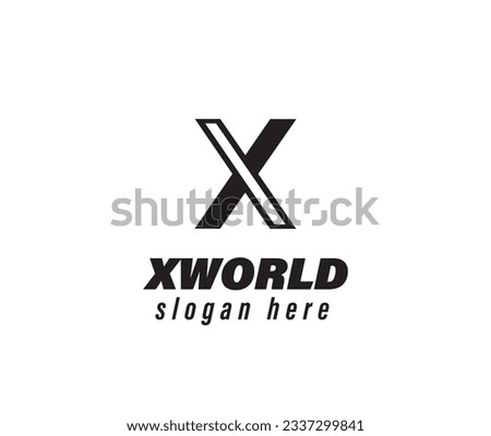 X world Letter Logo Template vector icon design
