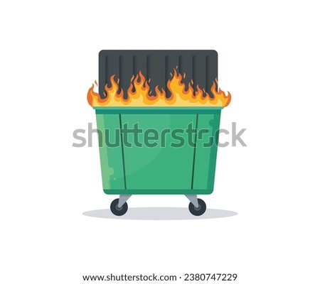 Dumpster on fire Is Fine Recycling garbage on fire logo	