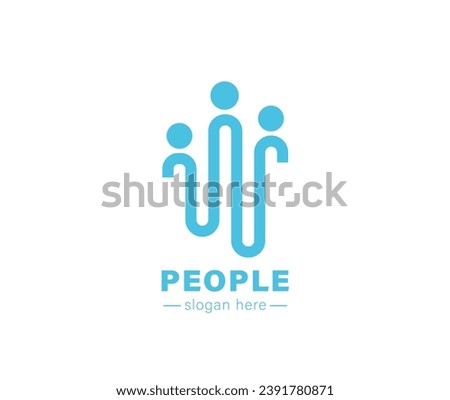 Creative three people icon logo. Community, partners, group, startup or teamwork symbol. Abstract vector illustration.	