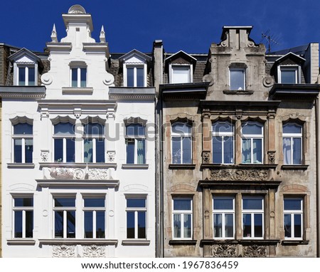 Similar – Image, Stock Photo Facade old building house with shutters with shadow in evening light