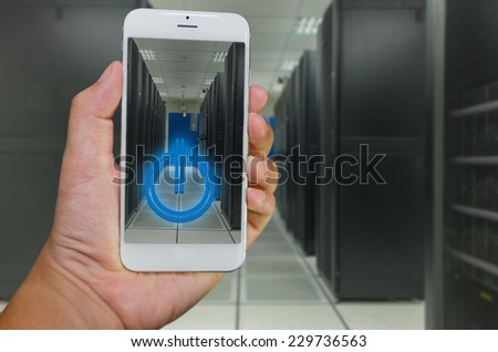 Smart phone remote command to data center