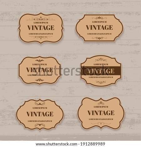Vector vintage label and frame design element.