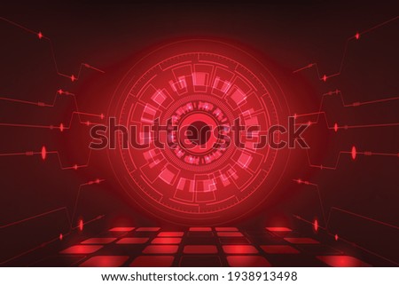 Vector digital hight technology adstract red light background.