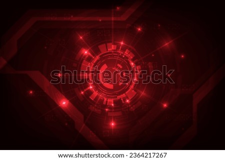 Vector digital hud technology adstract with red light futuristic background.