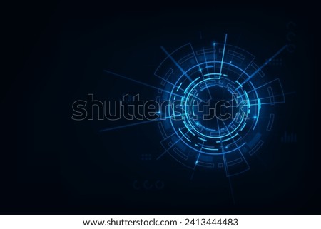 Vector HUD screen tech system innovetion, Futuristic blue background.