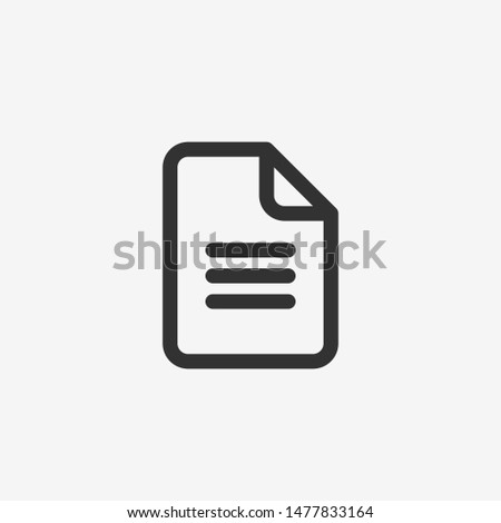Paper document icon. Isolated Black symbol. Vector illustration on white background.