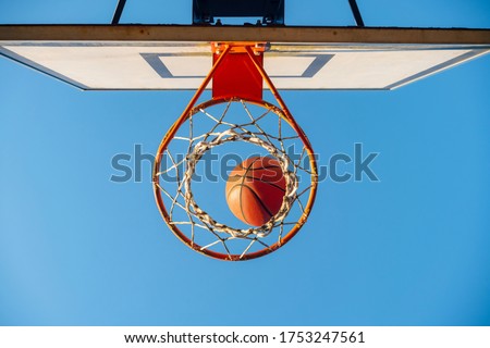 Similar – Image, Stock Photo basketball hoop, street basket in Bilbao city Spain