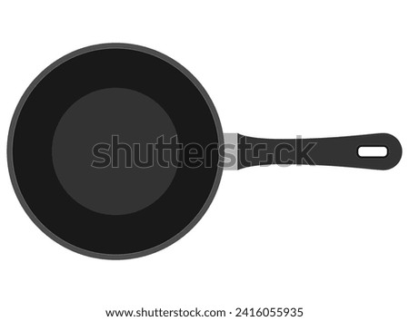 frying pan for fry food on fire stock vector illustration isolated on white background