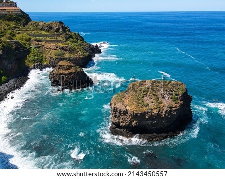 Similar – Image, Stock Photo Mossy cliffs near ocean in daylight